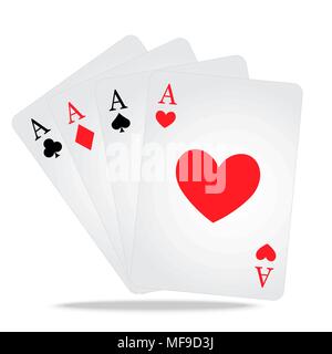Poker Spielkarten mit Casino Spiele Stock Vektor