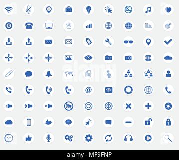 Web Icon Sammlung mit unterschiedlichen Flat einstellen Stock Vektor