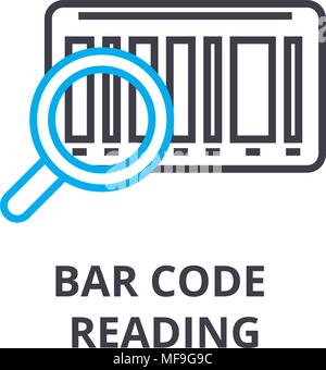 Bar Code Reading dünne Linie Symbol, Zeichen, Symbol, illustation, lineare Konzept, Vektor Stock Vektor