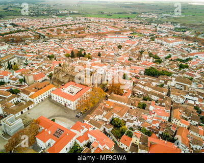 Luftbild des historischen Evora mit Se Kathedrale, Alentejo, Portugal Stockfoto