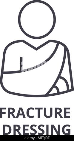 Bruch dressing thin line Symbol, Zeichen, Symbol, illustation, lineare Konzept, Vektor Stock Vektor