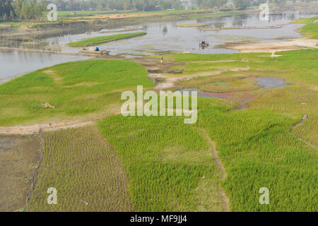 Bogra, Bangladesch - 28. Februar 2017: Die Bangali River ist ein langsamer Tod wegen des Mangels an Baggerarbeiten und/oder als Folge der menschlichen encroachme Stockfoto