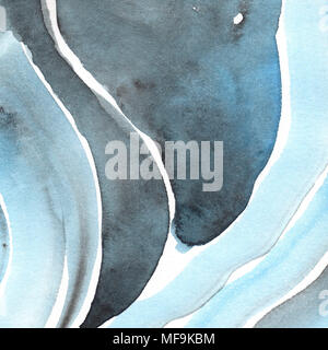 Hand gemalte Aquarell Hintergrund. Aquarell Flecken und Linien. Stockfoto