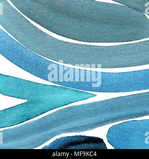 Hand gemalte Aquarell Hintergrund. Aquarell Flecken und Linien. Stockfoto