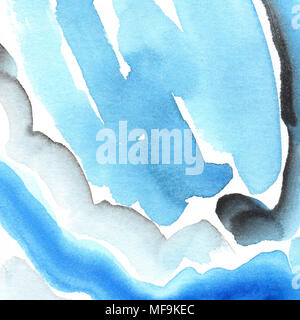 Hand gemalte Aquarell Hintergrund. Aquarell Flecken und Linien. Stockfoto