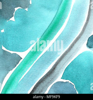 Hand gemalte Aquarell Hintergrund. Aquarell Flecken und Linien. Stockfoto