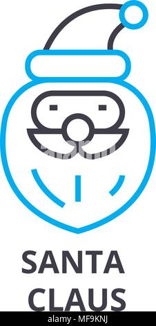 Santa claus dünne Linie Symbol, Zeichen, Symbol, illustation, lineare Konzept, Vektor Stock Vektor