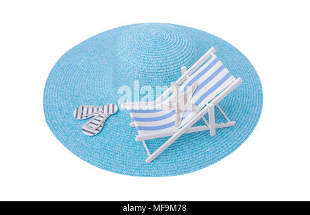 Spielzeug Chaiselongue auf das Meer hat. Stockfoto