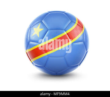 Hohe Qualität Rendern eines Fußballs mit der Flagge der Demokratischen Republik Kongo. (Serie) Stockfoto