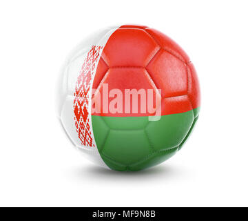 Hohe Qualität Rendern eines Fußballs mit der Flagge von Belarus. (Serie) Stockfoto
