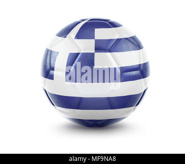 Hohe Qualität Rendern eines Fußballs mit der Flagge von Griechenland. (Serie) Stockfoto