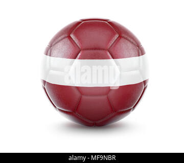 Hohe Qualität Rendern eines Fußballs mit der Flagge Lettlands. (Serie) Stockfoto