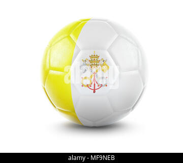 Hohe Qualität Rendern eines Fußballs mit der Flagge der Vatikanstadt. (Serie) Stockfoto
