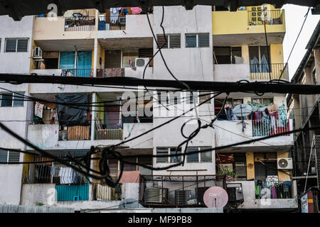 Panama City, Panama - März 2018: Fassade in der Central Street (Avenida Central) in Panama City Stockfoto