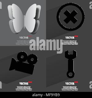 Satz von modischen Ikonen, trending Symbole. Flaches Design für Ihre web-design. Vector Illustration Stock Vektor