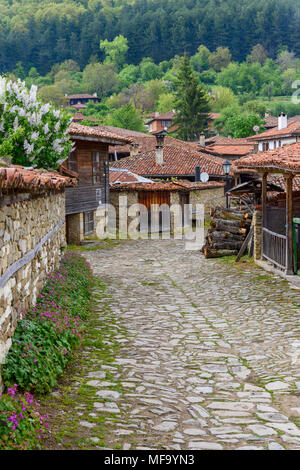 Knysna, Bulgarien-architektonischen Reserve von rustikalen Häusern und engen Gassen aus der Bulgarischen Nationalen Wiedergeburt Stockfoto