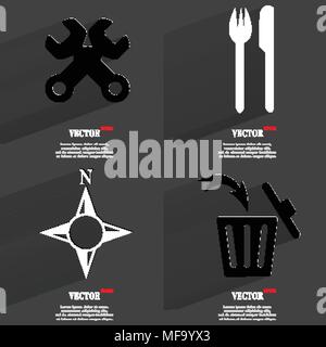 Satz von modischen Ikonen, trending Symbole. Flaches Design für Ihre web-design. Vector Illustration Stock Vektor