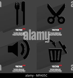 Satz von modischen Ikonen, trending Symbole. Flaches Design für Ihre web-design. Vector Illustration Stock Vektor