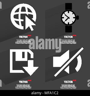 Satz von modischen Ikonen, trending Symbole. Flaches Design für Ihre web-design. Vector Illustration Stock Vektor