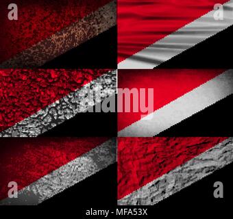 Flagge des Fürstentums Sealand mit alten Textur. Vector Illustration Stock Vektor