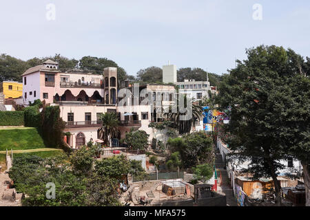 Bajada a los Baños und Puente de los SUspiros Gegend an der traditionellen Barranco District in Lima, Peru Stockfoto