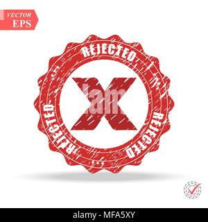 Für Web und Software- Schnittstellen entwickelt. Abgelehnt. Stempel. Rote runde grunge Vintage abgelehnt Zeichen eps Stock Vektor