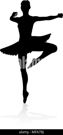 Tanzen Ballett Tänzerin Silhouette Stock Vektor
