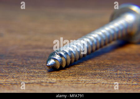 Makroaufnahme einer Schraube. Stockfoto