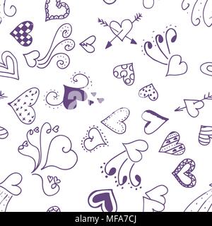 Nahtlose Muster Hintergrund mit niedlichen Herzen Stock Vektor