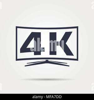 4k-gekrümmten Leinwand Smart TV-Symbol. Eps 10 Vector Illustration. Stock Vektor