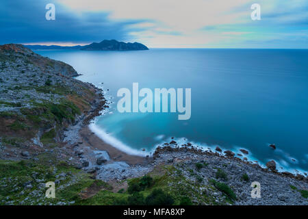 Mount Buciero bei Sonnenuntergang von Liendo, MOC Montaña orientalische Costera, Kantabrien, Spanien, Europa Stockfoto