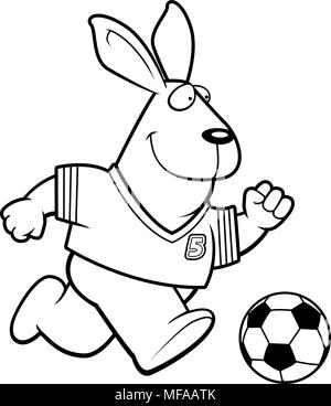 Eine Karikatur Illustration eines Kaninchens Fußball spielen. Stock Vektor