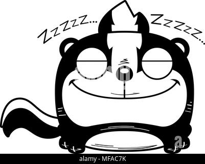 Eine Karikatur Illustration ein Stinktier ein Nickerchen. Stock Vektor