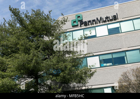 Ein logo Zeichen außerhalb des Hauptquartiers der Penn Mutual Life Insurance Company in Horsham, Pennsylvania am 22. April 2018. Stockfoto