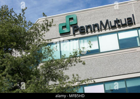 Ein logo Zeichen außerhalb des Hauptquartiers der Penn Mutual Life Insurance Company in Horsham, Pennsylvania am 22. April 2018. Stockfoto