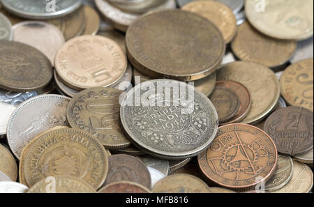 Alte Münzen Stapel Stockfoto