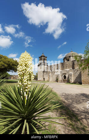San Antonio Mission - Mission San Jose, einer der Franziskanischen Missionen in San Antonio, San Antonio Missions National Historical Park, Texas, USA Stockfoto