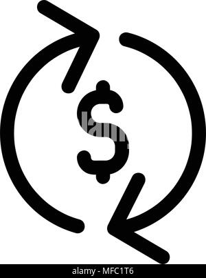 Geld Umsatz Symbol, Vektor Symbol auf weißem Hintergrund Stock Vektor