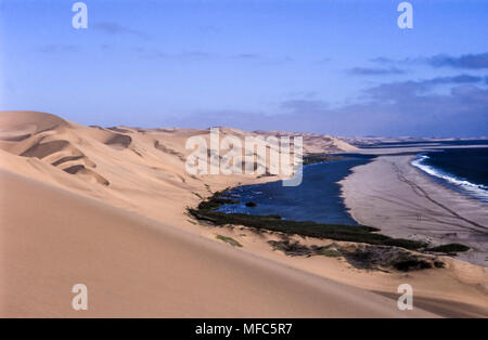 Anzeigen von Sandwich Harbour, Namibia, Afrika Stockfoto