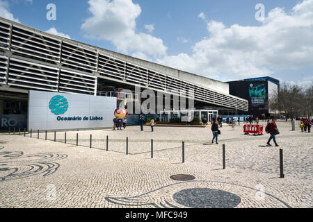 Das Gebäude der Oceanario in Lissabon, Portugal Stockfoto