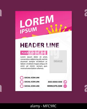 Modernes Design der Flyer für Mode oder Kosmetik. Vector Illustration im Format A4. Stock Vektor