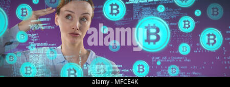 Das zusammengesetzte Bild im Business woman genervt Stockfoto