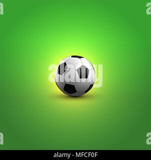 Fußball auf grünem Hintergrund, Vector Illustration Stock Vektor