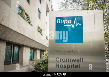 Der private Sektor Bupa Cromwell Krankenhaus, Cromwell Road, Kensington, London, SW5, UK Stockfoto