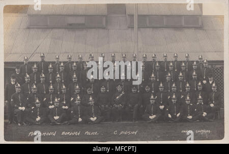 Echten photographische Postkarte des Portsmouth Borough Polizei, 'C'-Abteilung 1909 Stockfoto