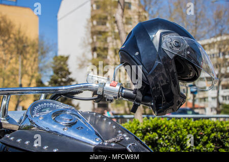 Motorrad Schutzhelm bulgarien varna 22.04.2018 Stockfoto