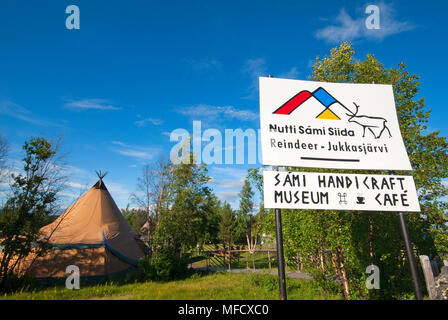 Sami Museum (nutti Samischen Siida) in Jukkasjärvi, Norrbotten County, Schweden Stockfoto