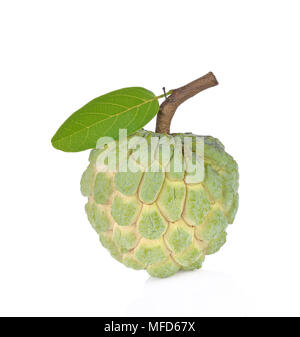 Custard Apple auf weißem Hintergrund Stockfoto