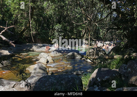 Josephine Falls eine klare Berg Oase fo Swimmingpool außen Cairns Queensland Australien verwendet Stockfoto