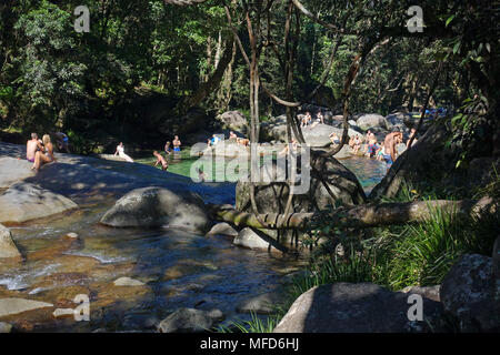 Josephine Falls eine klare Berg Oase fo Swimmingpool außen Cairns Queensland Australien verwendet Stockfoto